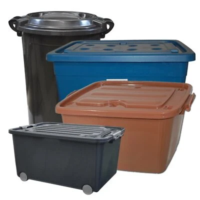 Aufbewahrungsboxen mit Deckel + Rollen in vielen Farben und Formen 18 - 160 L - Bild 1 von 3