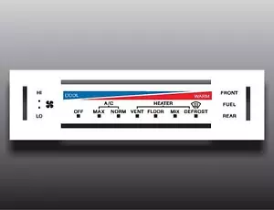 1980-1986 Ford Truck F-Series Dual Fuel White Heater Control Switch Overlay HVAC - Bild 1 von 1