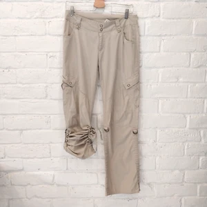prAna Cargo Breath Pants Womens Medium Khaki Convertible Stretch Hiking Outdoor - Picture 1 of 15