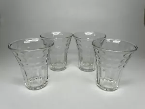 Vintage BUNDESGLAS klar PUNKTSCHEIBE - 4er Set SAFTGLÄSER 3-1/4" ausgestellt - Bild 1 von 8