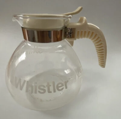 Cafeteira vintage Gemco Brand The Whistler vidro assobiado 8 xícaras creme 7-21  - Imagem 1 de 4