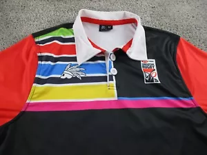 Singapore Rugby Sevens Jersey Medium Short Sleeve Collared Button Up - Picture 1 of 21
