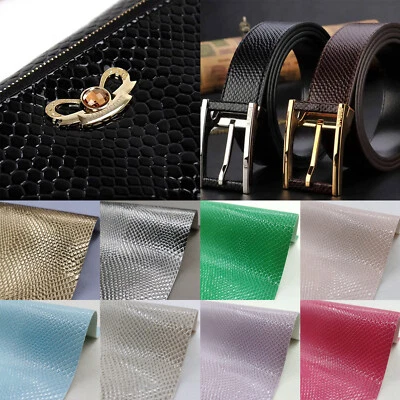 Fashion Artificial Faux Leather Shiny Snake Print Snake Skin PVC Fabric By Yard - Image 1 of 4