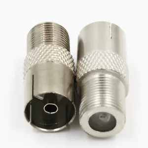 2 Stück F Buchse auf IEC PAL DVB-T TV Buchse RF Adapter Stecker High Qu - Bild 1 von 1
