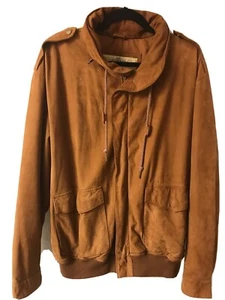 Banana Republic Suede Leather Bomber Jacket, Sz-XL - Picture 1 of 17