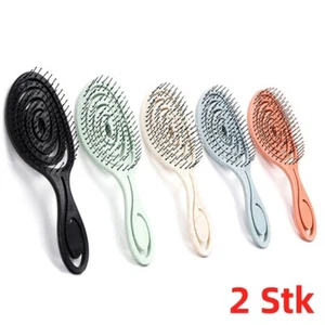 2X Bio Haarbürste ohne Ziepen für Damen,Herren & Kinder Haarbürste Entwirrbürste - Bild 1 von 15
