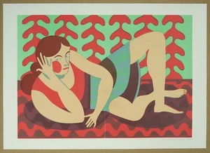 Christoph Ruckhäberle, ohne Titel, Farblinoldruck, 2015, handsigniert datiert - Picture 1 of 1