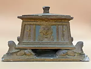 Art Deco King Tut Egyptian Revival Terra Cotta and Zinc Lined Censer Circa 1920s - Picture 1 of 24