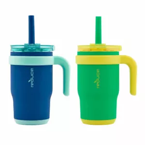 Reduce Coldee 14 Unzen Edelstahl Kinder Becher mit Griffen, 2er Pack NEU GRÜN - Bild 1 von 15