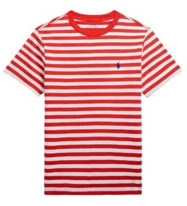 Polo Ralph Lauren X7251 Big Boys Striped Cotton Jersey SS T-Shirt, Red, XL/18-20 - Picture 1 of 3