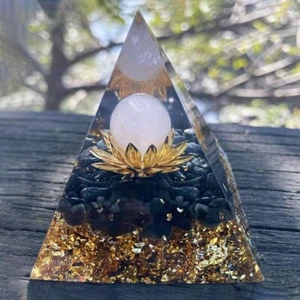 Amethyst Crystal Sphere Orgonite Pyramid Obsidian Chakra Energy Orgone Stone USA - Picture 1 of 1