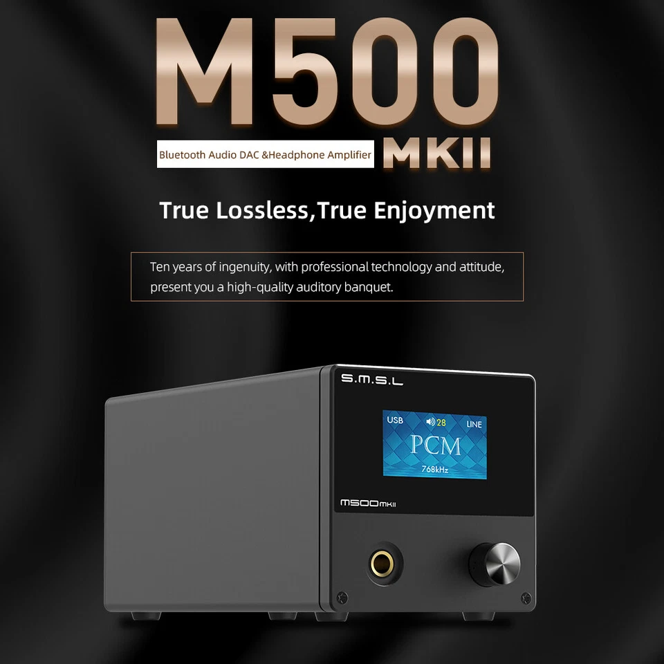 SMSL M500 MKII Bluetooth DAC Headphone Amplifier USB DAC for Power Amp Speakers- - Image 1 of 4