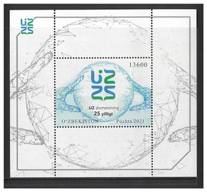 Uzbekistan 2021 ".uz" Internet Domain 25th Anniversary Mini Sheet Mint Unhinged - Picture 1 of 1