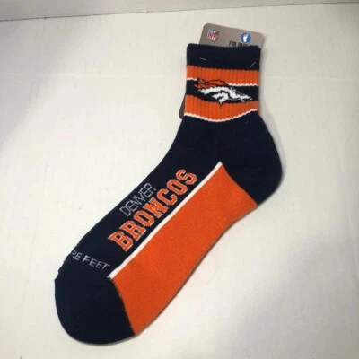 Denver Broncos NFL Calcetines de Fútbol Adulto Grande Azul y Naranja Para Pies Descalzos NUEVO Foto 1 de 4