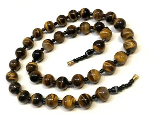 GORGEOUS TIGER EYES - BLOODSTONE - AGATE CHAIN NECKLACE NECKLACE L.: 60cm - Picture 1 of 4