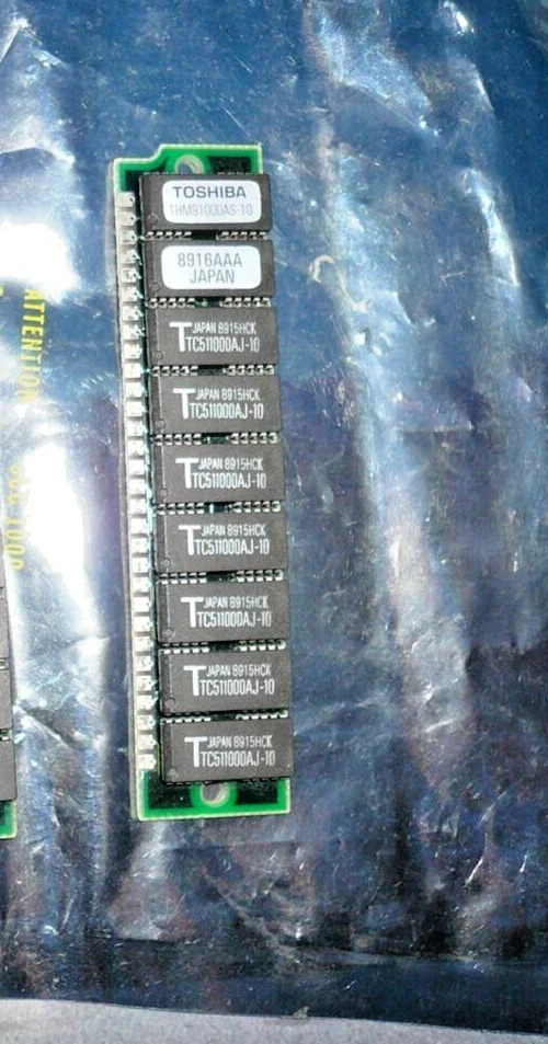 Toshiba THM91000AS-10 1MB Simm 30-Pin 1mx9 9-Chip 100ns FPM Parity RAM Memory - Image 1 of 2