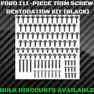 1971-1980 Ford Pinto Interior Exterior Molding Engine Bay Trim SCREW KIT BLACK - Bild 1 von 2