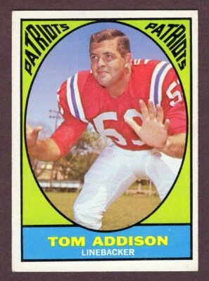 1967 TOPPS AFL FOOTBALL CARD ~ TOM ADDISON #5  BOSTON PATRIOTS $1.88 shipping - Image 1 of 2