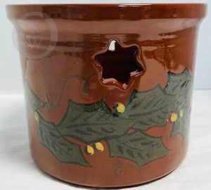 2003*Eldreth Pottery*Redware*Holly*Crock*22075L S217 - Imagen 1 de 6