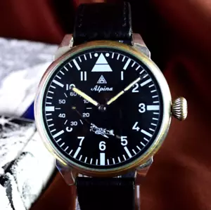 Vintage Swiss Watch Alpina Chronograph Marriage Wristwatch Military Style WW2 - Picture 1 of 14