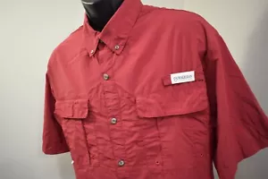 Magellan Vented Fishing Shirt Red Relaxed Fit Short Sleeve 100% Nylon Mens XL - Picture 1 of 12