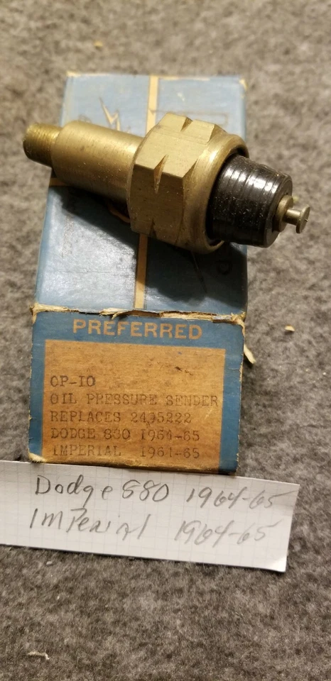 ПЕРЕКЛЮЧАТЕЛЬ ДАВЛЕНИЯ МАСЛА OP-10 NORS 64 65 Dodge 880 Chrysler Imperial MoPar 2594222 - Изображение 1 из 1
