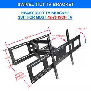 Swivel Tilt LCD LED Flat TV WALL MOUNT BRACKET 42 47 48 49 50 55 60 65 70 - Picture 1 of 8