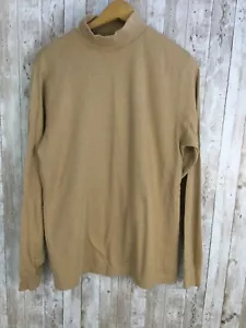 Lands End Shirt Men's S 34 36 Mock Neck Long Sleeve Layer Earthy Tone Beige - Picture 1 of 5