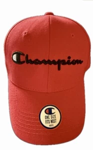 NWT Champion Classic Twill Hat, 3D Script.  Red One Size - Picture 1 of 3