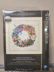 Dimensions Gold Collection #35040 WREATH OF ALL SEASONS Cross Stitch Kit - Picture 1 of 2
