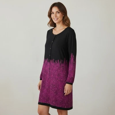 Yoana Baraschi 100% Silk Shift Dress Women's 4 Fuchsia Black Paisley EUC - Image 1 of 4