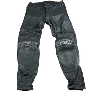 BKS Leather Motorcycle Trousers Men's Large Black CE Approved - Picture 1 of 17