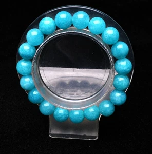 Bracciale perline tonde pietre preziose amazzonite turchese naturale 10,3 mm AAAAA - Foto 1 di 6