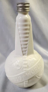 Vintage 1939 NEW YORK'S WORLD FAIR ACETO LATTE VETRO GLOBO BOTTIGLIA con coperchio INSOLITO! - Foto 1 di 10