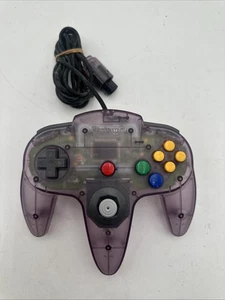 Autentico controller OEM Nintendo N64 NUS-005 Atomic viola bastone buono! - Foto 1 di 9