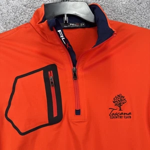 RLX Ralph Lauren 1/4 Zip Pullover Herren Medium L/S Orange Performance Stretch - Bild 1 von 12