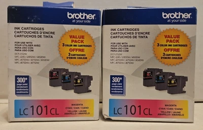 Paquete combinado de cartuchos de tinta Brother LC101CL - Lote de 2 nuevos 2027 Foto 1 de 4