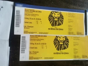 2 TICKETS für König Der Löwen Musical Plus Backstageführung 2Karten. - Bild 1 von 3