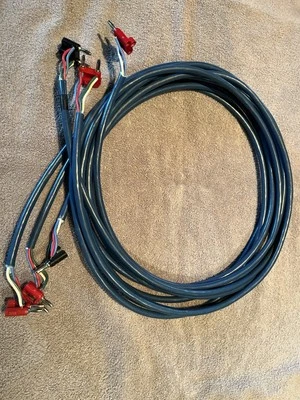 Audioquest Ri-1604 4x16 AWG Blue Speaker Cables (3) 11' Lengths w Dual Bananas  - Image 1 of 4