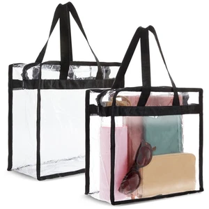 "Paquete de 2 bolsos transparentes aprobados por estadio con asas para concierto en la playa, 12x6x12" - Imagen 1 de 10