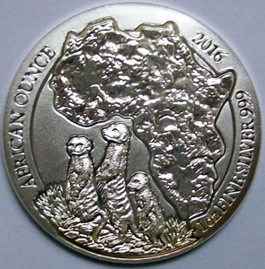 Erdmännchen 2016 Ruanda Silbermünze 1oz Silber 999  African Ounce * - Bild 1 von 5