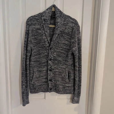 Cárdigan Suéter Express Para Hombres MEDIANO Mantón Cuello Preppy Abuelo Academia Botón Foto 1 de 4