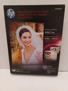 HP Premium Plus Photo Paper 80 lbs. Glossy 5 x 7 60 Sheets/Pack CR669A - Picture 1 of 9