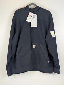 Carhartt 105010 FR Rain Defender Fleece Jacket Flame Resistant Navy XL Relaxed - Picture 1 of 14