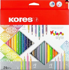 Kores Kolores Style Buntstifte, 26 Farben inklusive trendiger Metallic-, Neon- - Bild 1 von 7