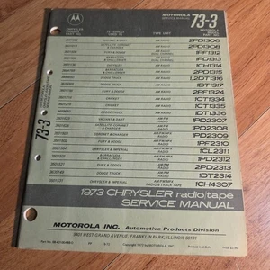 1973 DODGE CHALLENGER BARRACUDA MOTOROLA RADIO SERVICE MANUAL Charger  dart - Bild 1 von 6