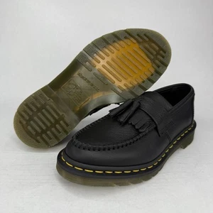 Mocasines Dr. Martens Adrian Negro Virginia Cuero Borla Mujer 7 (Hombre 8) NUEVO - Imagen 1 de 15
