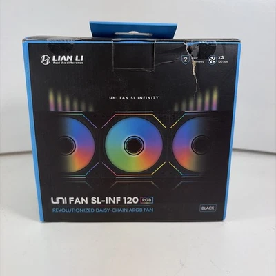 Lian Li UNI Fan SL-Infinity 120 ARGB 120mm Case Fan Triple Pack - UF-SLIN120-3B - Image 1 of 4