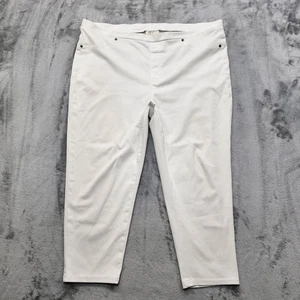 Style&Co Jeans Womens 3X White Pull On Crop Capri Stretch Denim Jegging Casual - Picture 1 of 12