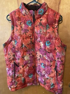 Eddie Bauer rosa floreale trapuntato piumino d’oca giacca giubbino donna grande - Foto 1 di 22